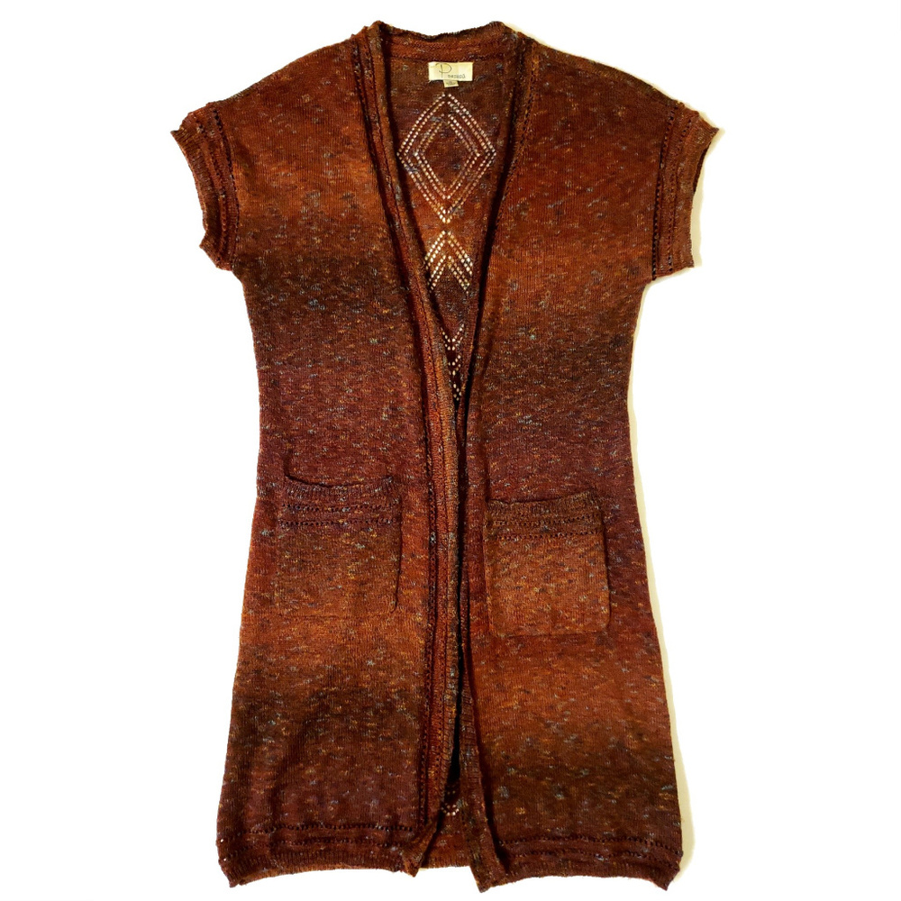 Boho Colorful Ombre Short Sleeve Knit Cardi